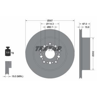 Jeu de 2 disques de frein arrière TEXTAR OEM 4243124031