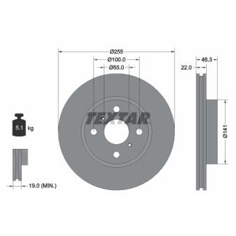 Jeu de 2 disques de frein avant TEXTAR OEM 435120D230