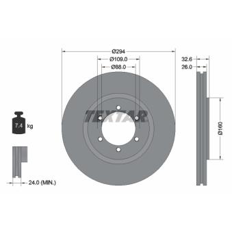 Jeu de 2 disques de frein avant TEXTAR OEM 4144108030