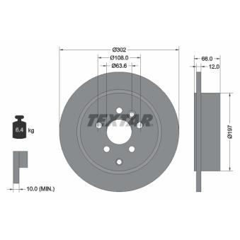 Jeu de 2 disques de frein arrière TEXTAR OEM LR001018 Jeu de 2 disques de frein arrière TEXTAR OEM LR001018