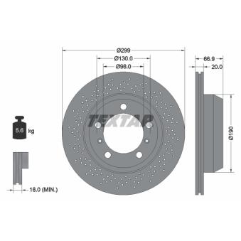 Jeu de 2 disques de frein arrière TEXTAR 92165303