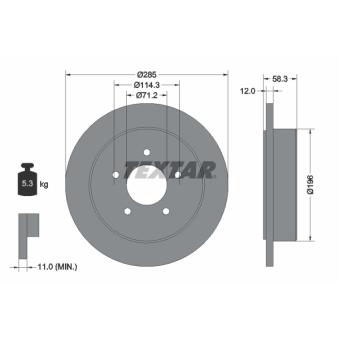 Jeu de 2 disques de frein arrière TEXTAR OEM YL242C026AB Jeu de 2 disques de frein arrière TEXTAR OEM YL242C026AB