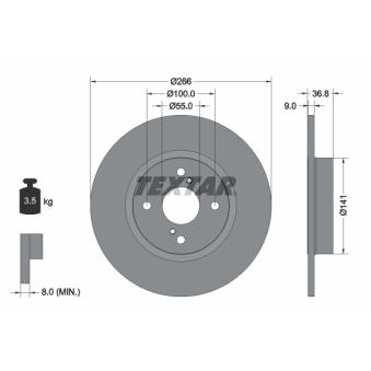 Jeu de 2 disques de frein arrière TEXTAR OEM 4243112170
