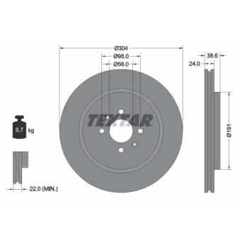 Jeu de 2 disques de frein avant TEXTAR 92170203