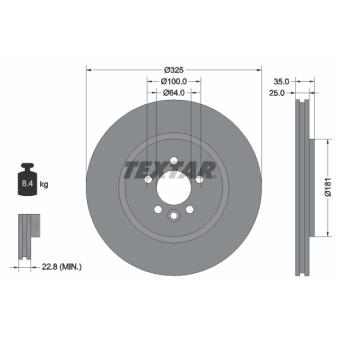 Jeu de 2 disques de frein avant TEXTAR [92170303]