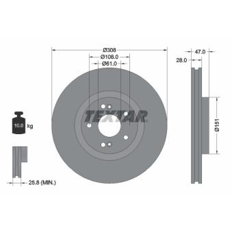 Jeu de 2 disques de frein avant TEXTAR OEM 8200570677