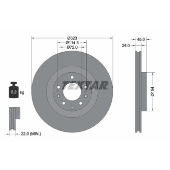 Jeu de 2 disques de frein avant TEXTAR OEM f16033251