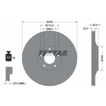 Jeu de 2 disques de frein arrière TEXTAR OEM 3D0615601