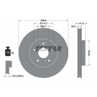 Jeu de 2 disques de frein avant TEXTAR OEM 45251SCAE50