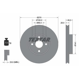 Jeu de 2 disques de frein avant TEXTAR OEM 4351202230