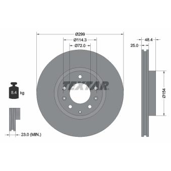 Jeu de 2 disques de frein avant TEXTAR OEM 5DA026251