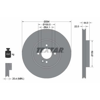Jeu de 2 disques de frein avant TEXTAR OEM 6774986 Jeu de 2 disques de frein avant TEXTAR OEM 6774986