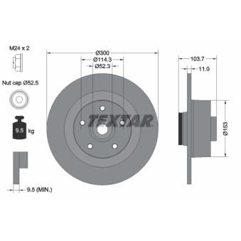 Jeu de 2 disques de frein arrière TEXTAR OEM 402020005R