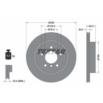 Jeu de 2 disques de frein arrière TEXTAR OEM 34216782605