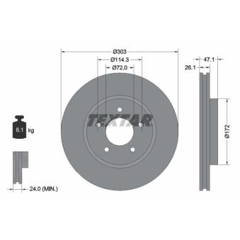 Jeu de 2 disques de frein avant TEXTAR OEM 5185249