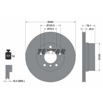Jeu de 2 disques de frein arrière TEXTAR OEM 6855005