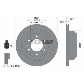 Jeu de 2 disques de frein arrière TEXTAR OEM 584114H300