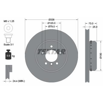 Jeu de 2 disques de frein avant TEXTAR OEM 34116778647
