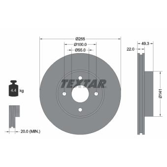 Jeu de 2 disques de frein avant TEXTAR OEM 4351212611