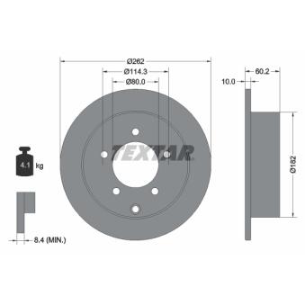 Jeu de 2 disques de frein arrière TEXTAR OEM 4615A194 Jeu de 2 disques de frein arrière TEXTAR OEM 4615A194