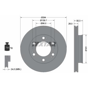 Jeu de 2 disques de frein avant TEXTAR OEM 4144108130 Jeu de 2 disques de frein avant TEXTAR OEM 4144108130