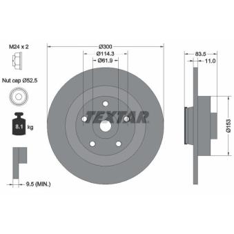 Jeu de 2 disques de frein arrière TEXTAR OEM 432000015R