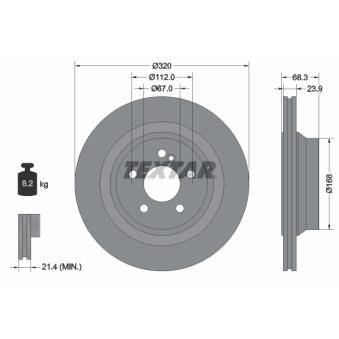Jeu de 2 disques de frein arrière TEXTAR OEM 2194230012