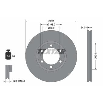 Jeu de 2 disques de frein avant TEXTAR OEM 0K60A33251