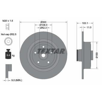 Jeu de 2 disques de frein avant TEXTAR [92239600]