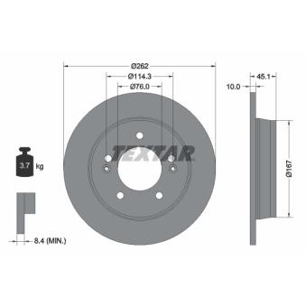 Jeu de 2 disques de frein arrière TEXTAR OEM 584113X300