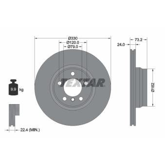 Jeu de 2 disques de frein avant TEXTAR OEM 6792221