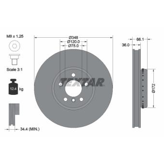 Disque de frein avant gauche TEXTAR OEM 34116785669
