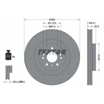 Jeu de 2 disques de frein avant TEXTAR OEM 1664211012