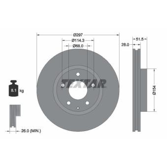 Jeu de 2 disques de frein avant TEXTAR OEM GHR133251
