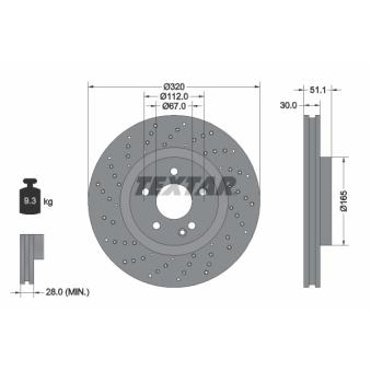 Jeu de 2 disques de frein avant TEXTAR OEM 2464212712