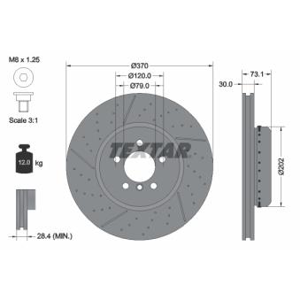 Jeu de 2 disques de frein avant TEXTAR OEM 6797603