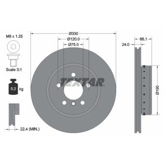 Jeu de 2 disques de frein avant TEXTAR OEM 34116794429