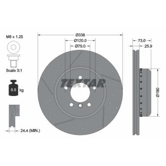 Jeu de 2 disques de frein avant TEXTAR OEM 34116786392