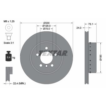 Jeu de 2 disques de frein avant TEXTAR 92269725