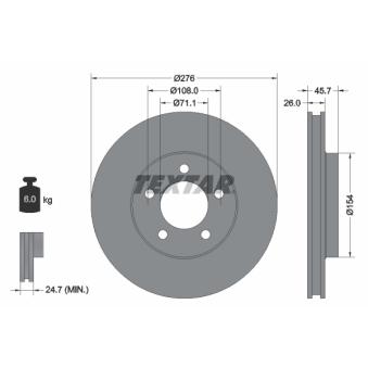 Jeu de 2 disques de frein avant TEXTAR [92270403]