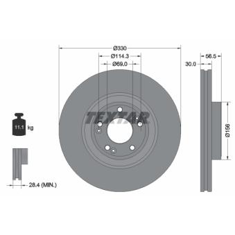 Jeu de 2 disques de frein avant TEXTAR [92273603]