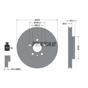 Jeu de 2 disques de frein avant TEXTAR OEM 13515906