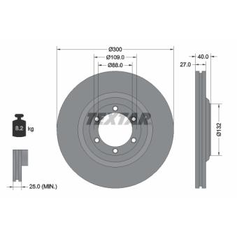 Jeu de 2 disques de frein avant TEXTAR OEM 8981246634