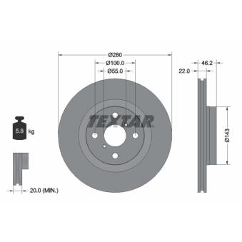 Jeu de 2 disques de frein avant TEXTAR OEM 435120D210