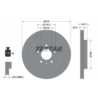 Jeu de 2 disques de frein arrière TEXTAR OEM 13429575