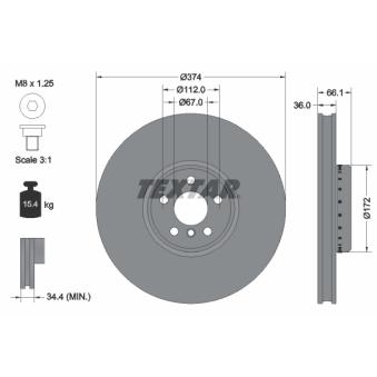 Disque de frein avant droit TEXTAR OEM 34106875284