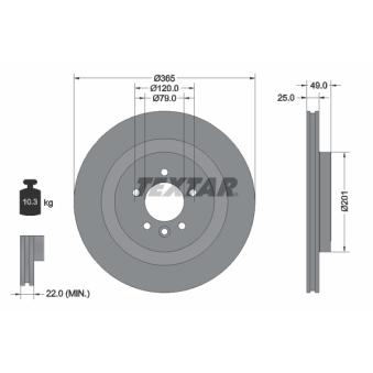 Jeu de 2 disques de frein arrière TEXTAR OEM LR099038
