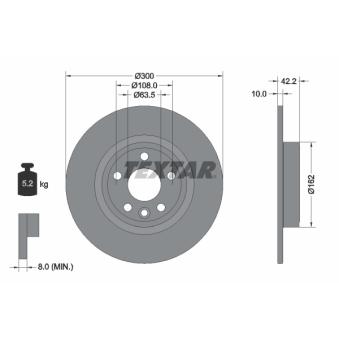 Jeu de 2 disques de frein arrière TEXTAR OEM LR061388