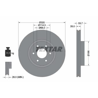 Jeu de 2 disques de frein avant TEXTAR OEM A4704210200