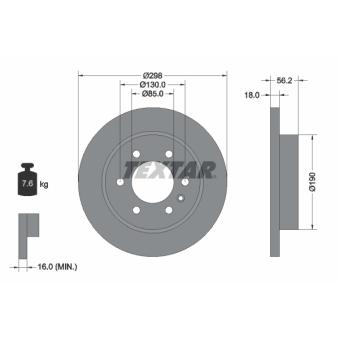 Jeu de 2 disques de frein arrière TEXTAR OEM 9104232100